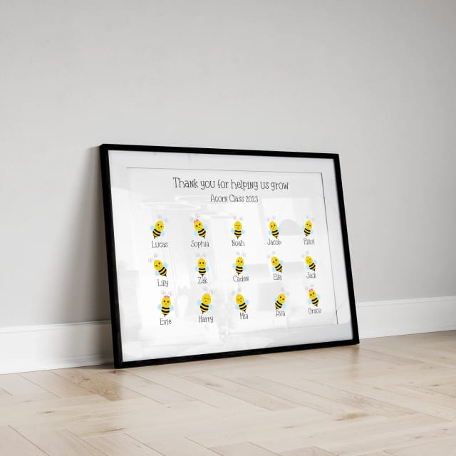 Personalised Teacher Class Print - Bumblebees