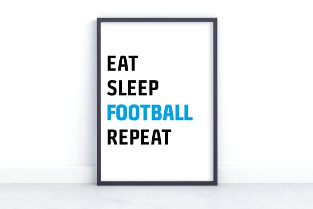 Eat Sleep Football Repeat" Kids' Wall Art