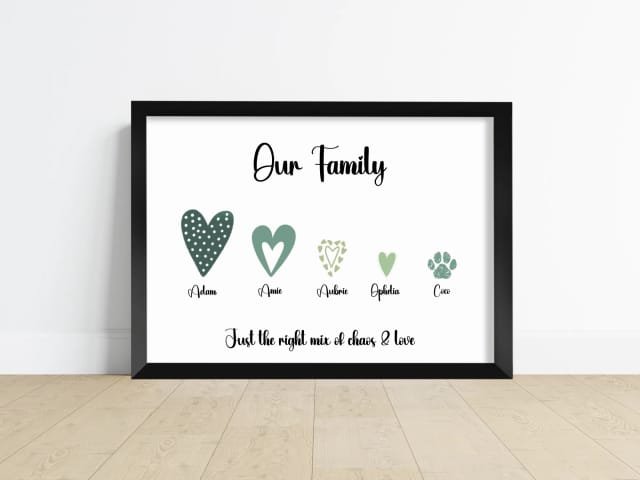 Personalised Family Heart Connections Print