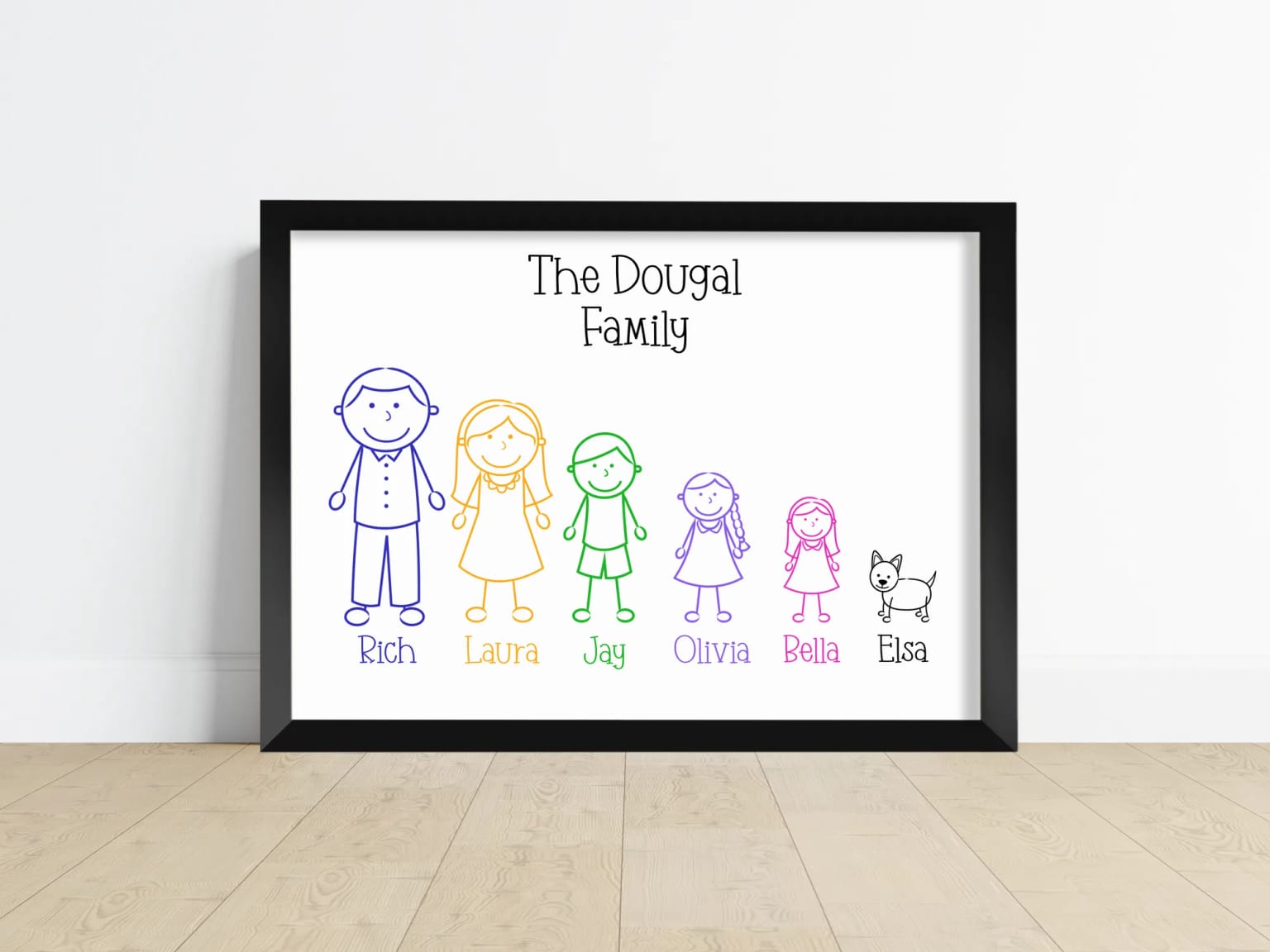 Personalised family name prints for the hallway