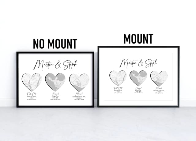 Wedding & Engagement Gift - First Date, Engaged, Married Location Print