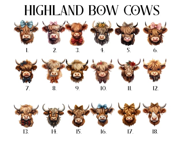Highland Cow Family Print