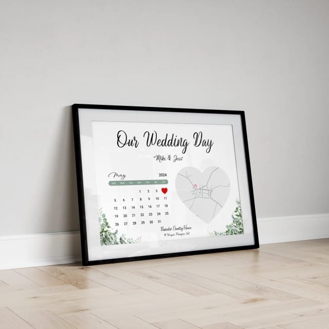 Wedding and Engagement Gift - Date and Location Print
