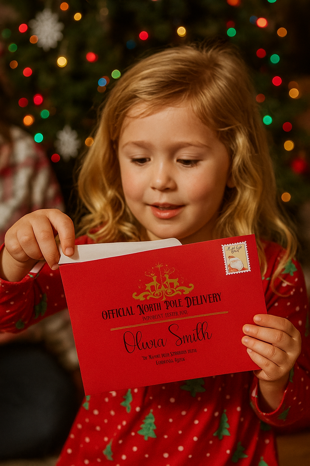 Luxury Personalised Letter from Santa with Scratch Certificate & Wishing Coin