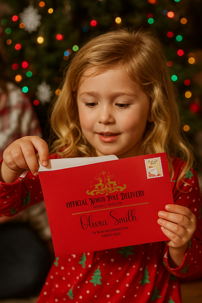 Luxury Personalised Letter from Santa with Scratch Certificate & Wishing Coin