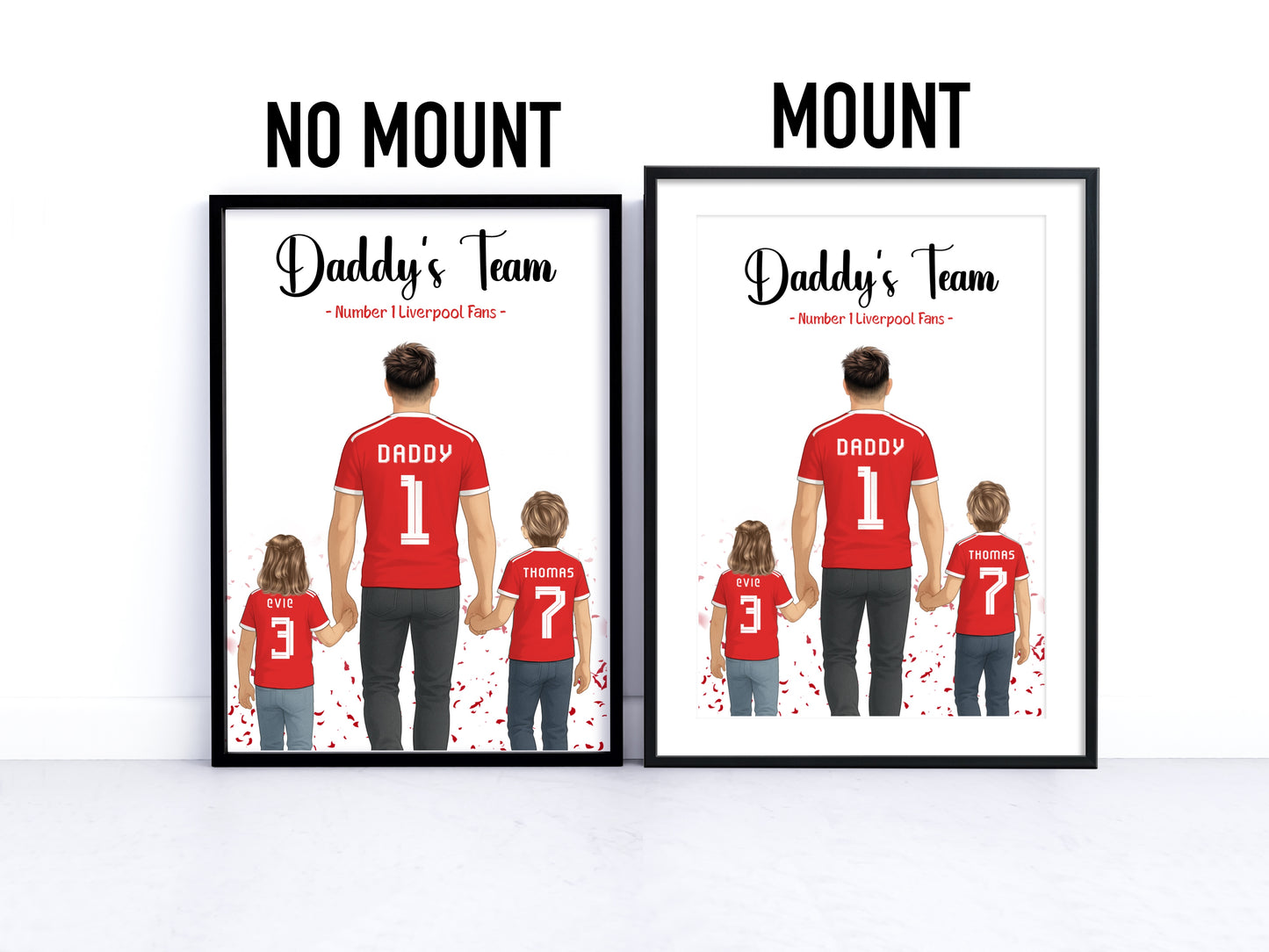 Sports/Football Gift for Dad - Dad & Two Children