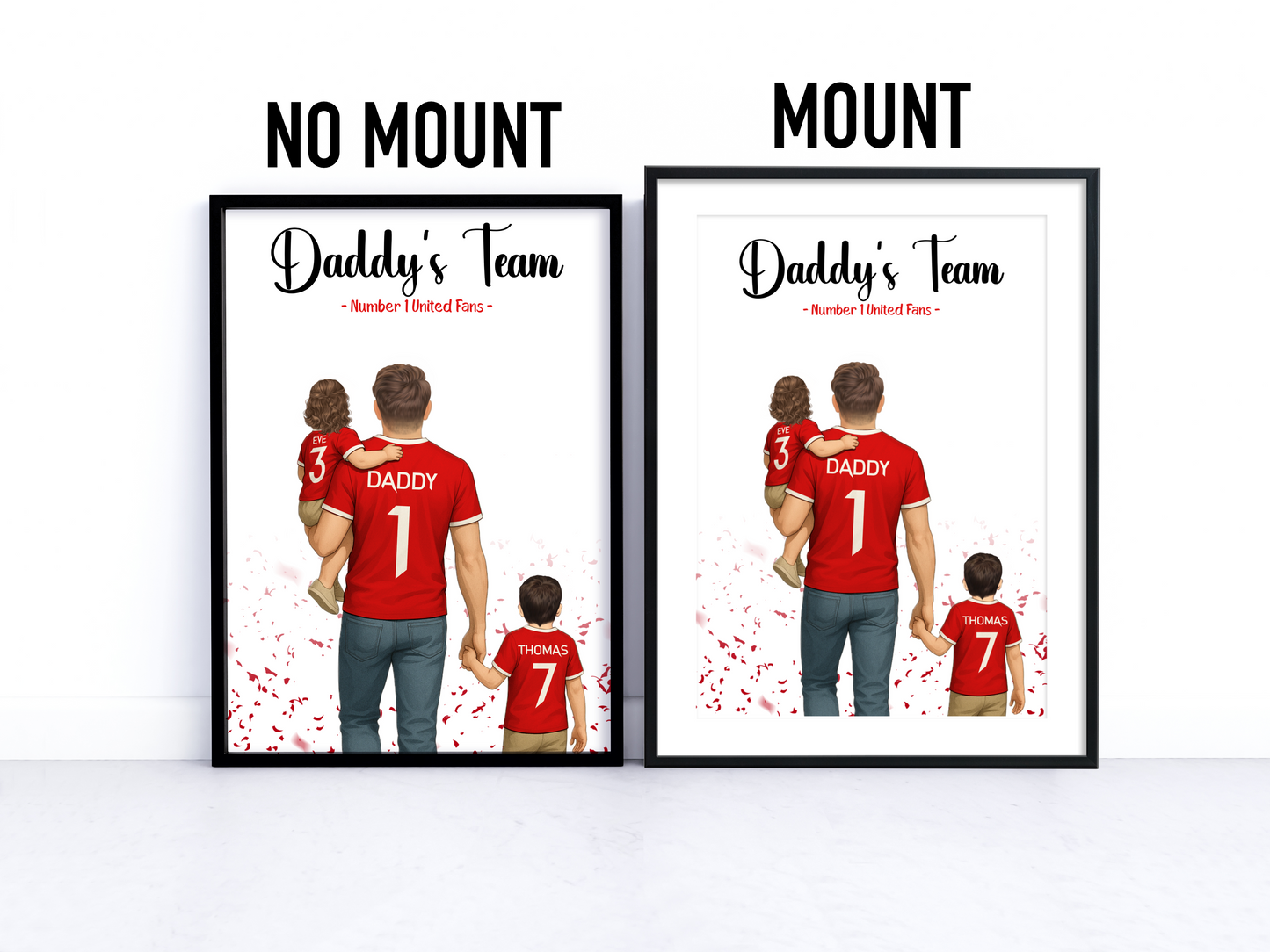 Sports/Football Gift for Dad - Dad & Two Children v2