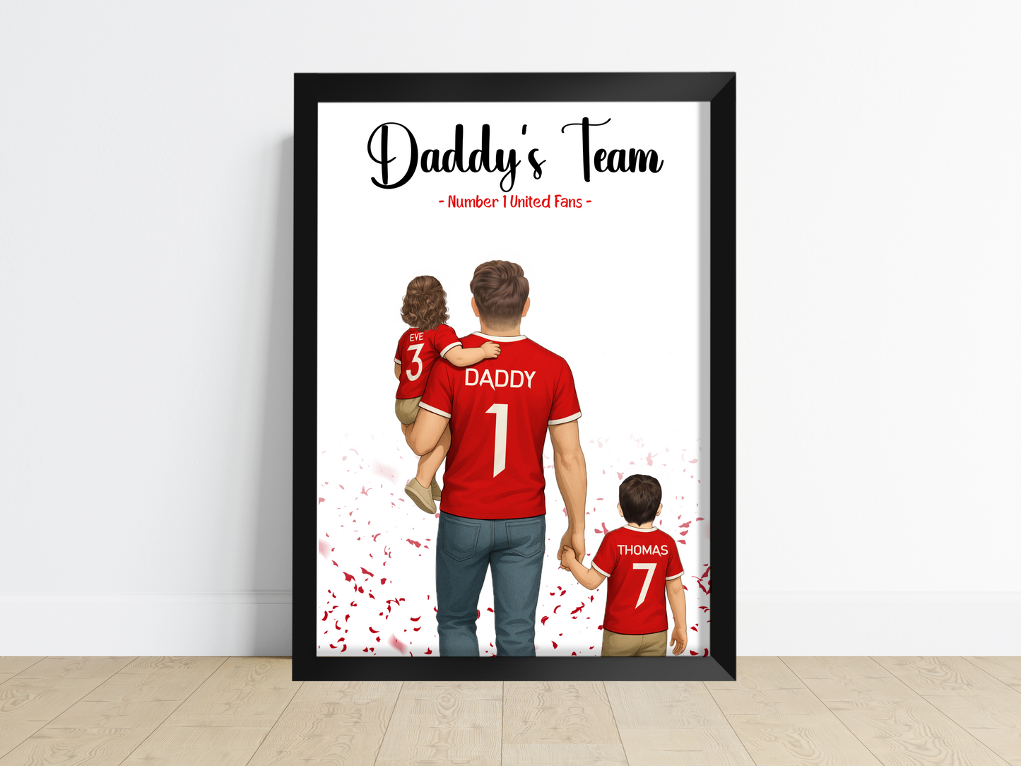 Sports/Football Gift for Dad - Dad & Two Children v2