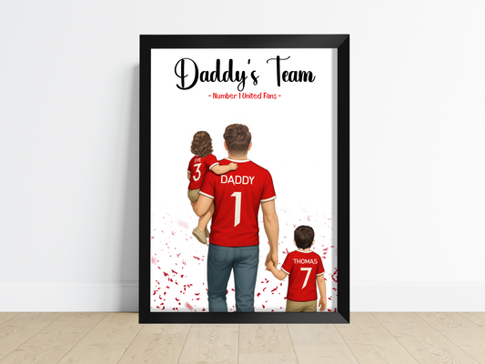 Sports/Football Gift for Dad - Dad & Two Children v2