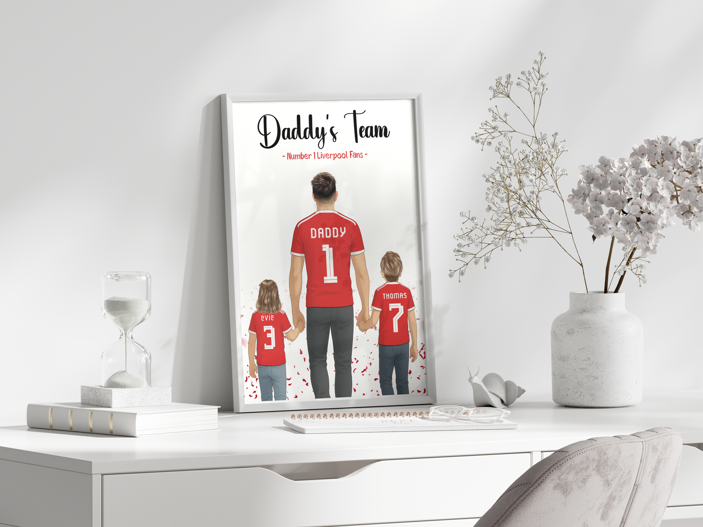 Sports/Football Gift for Dad - Dad & Two Children