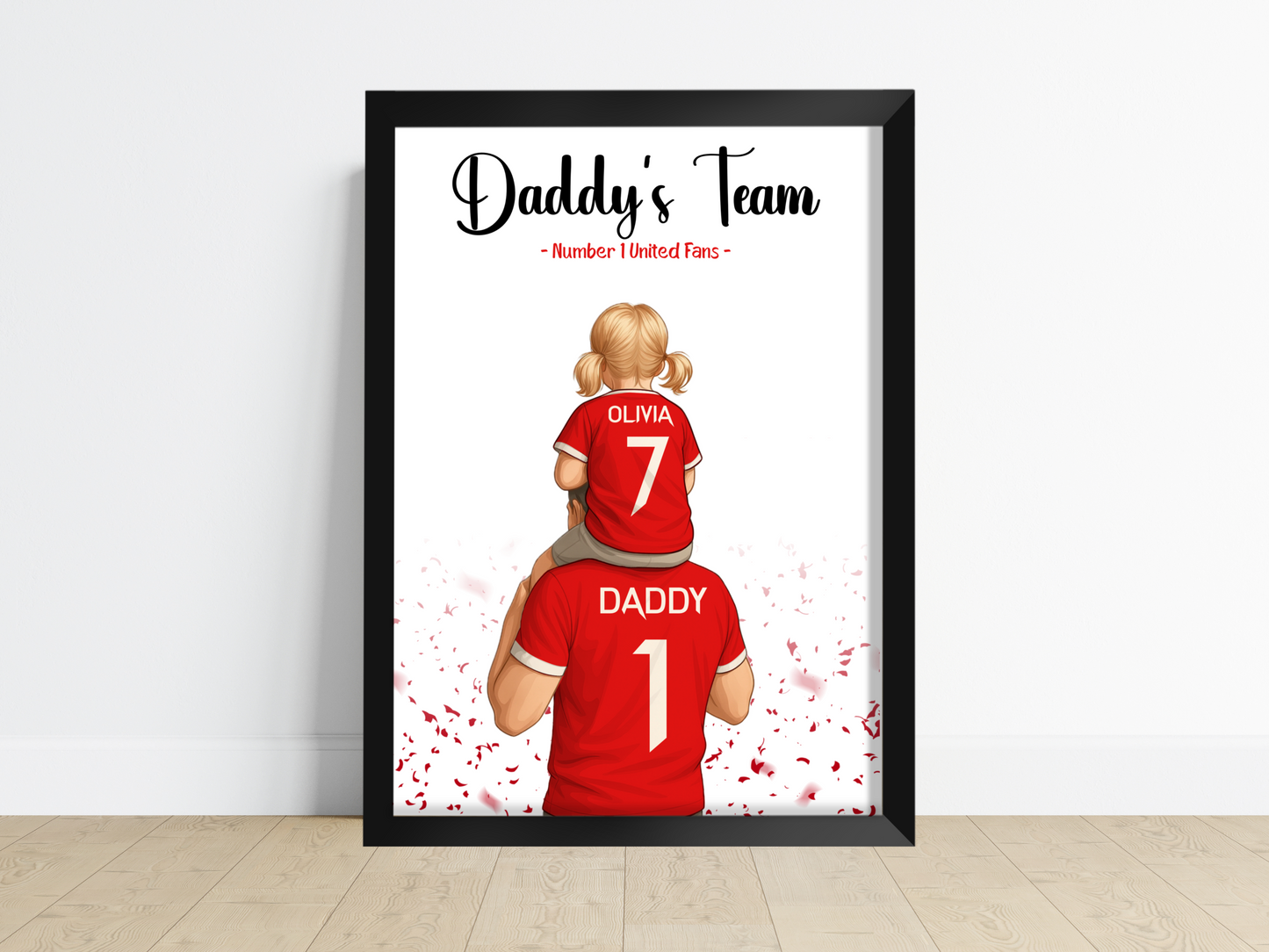 Personalised Sports/Football Gift for Dad - Dad and Child