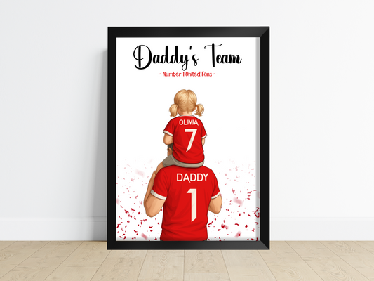 Personalised Sports/Football Gift for Dad - Dad and Child
