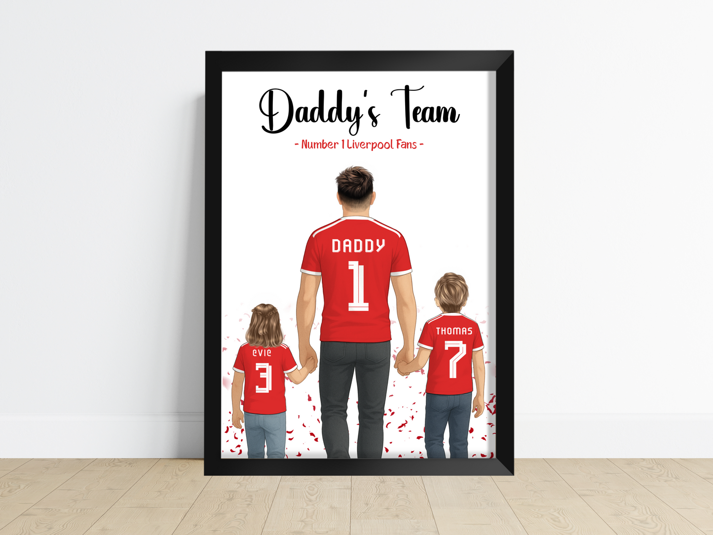 Sports/Football Gift for Dad - Dad & Two Children