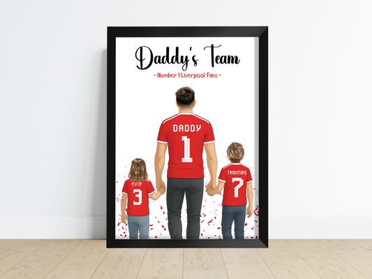 Sports/Football Gift for Dad - Dad & Two Children