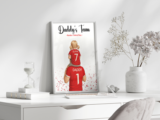Personalised Sports/Football Gift for Dad - Dad and Child