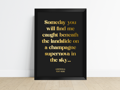 Personalised Foiled Song Lyric Print – Custom Quote Art