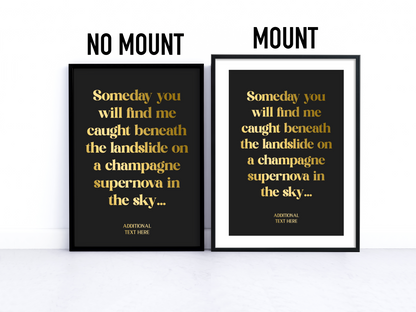 Personalised Foiled Song Lyric Print – Custom Quote Art