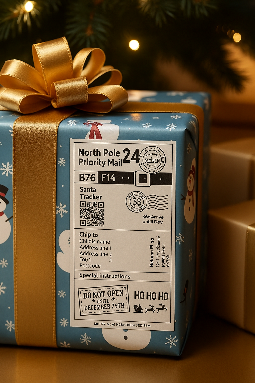 Personalised Santa Labels with QR Code Santa Tracker with free postage