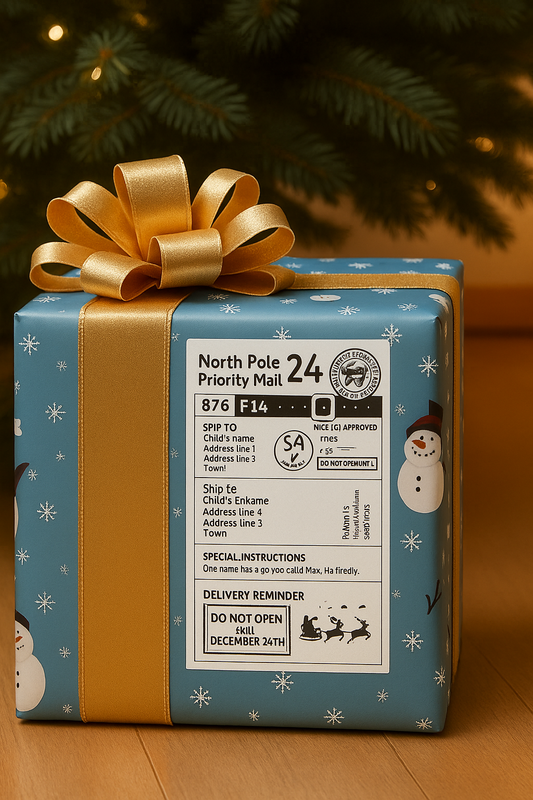 Personalised Santa Labels with QR Code Santa Tracker with free postage
