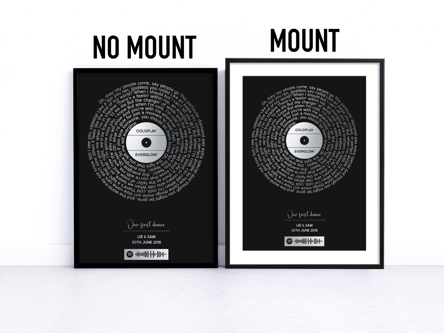 Custom Foiled Song Lyric Print with Spotify Code