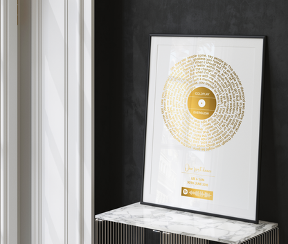 Custom Foiled Song Lyric Print with Spotify Code