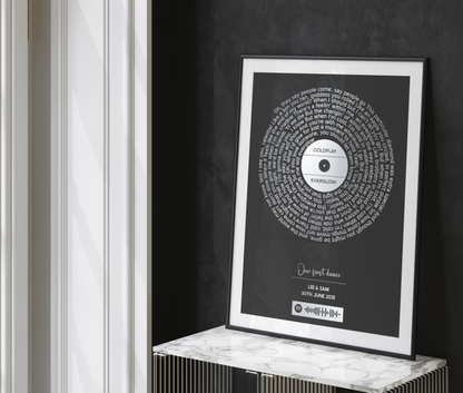 Custom Foiled Song Lyric Print with Spotify Code