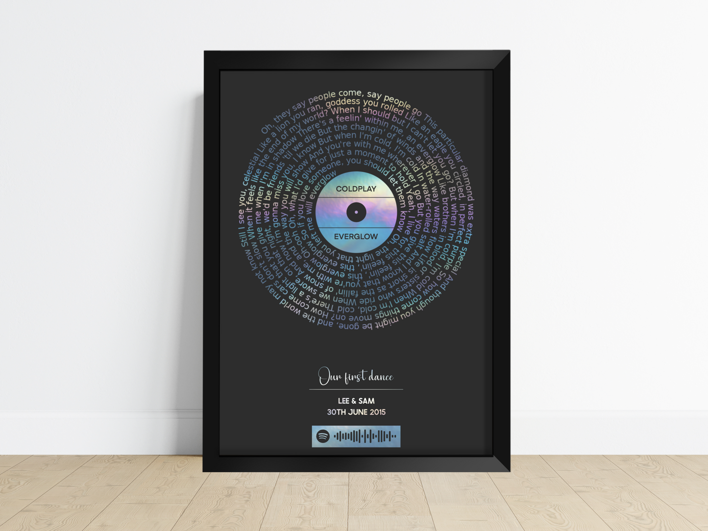 Custom Foiled Song Lyric Print with Spotify Code