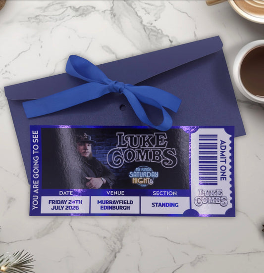 Personalised Gig/Concert Foiled Ticket with Picture