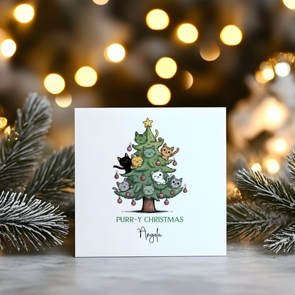 Purry Christmas - Personalised Christmas Greeting Card