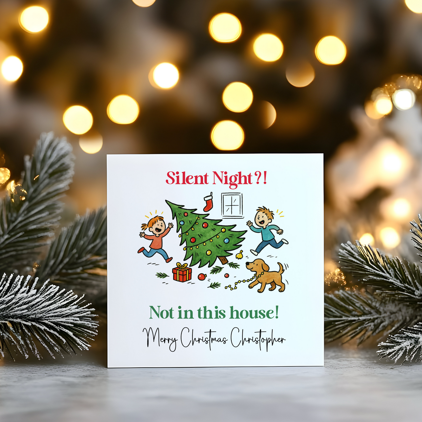 Silent night - Personalised Christmas Greeting Card