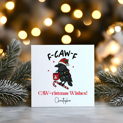 F-Caw-F - Personalised Christmas Greeting Card