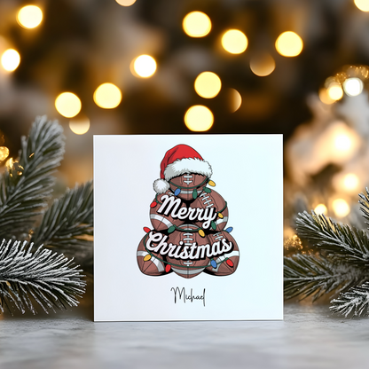 Christmas American Football - Personalised Christmas Greeting Card