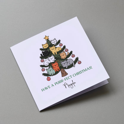 Purr-fect Christmas - Personalised Cat Christmas Greeting Card