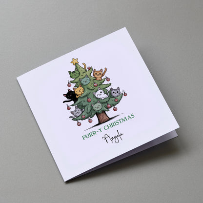 Purry Christmas - Personalised Christmas Greeting Card