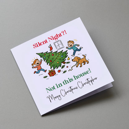 Silent night - Personalised Christmas Greeting Card