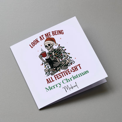 Festive n sh*t - Personalised Christmas Greeting Card