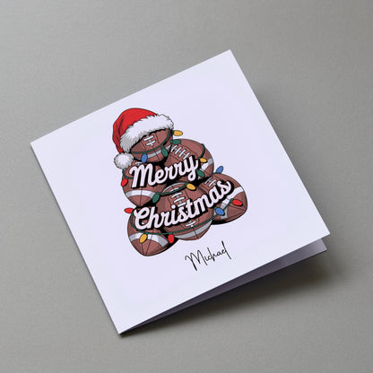 Christmas American Football - Personalised Christmas Greeting Card