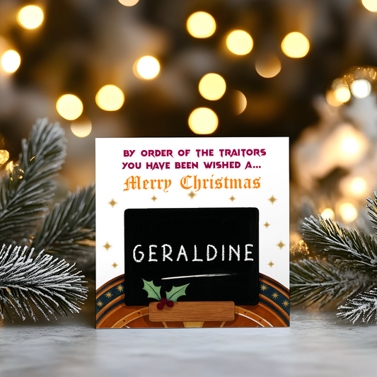 Traitors - Personalised Voting board Christmas Greetings Card