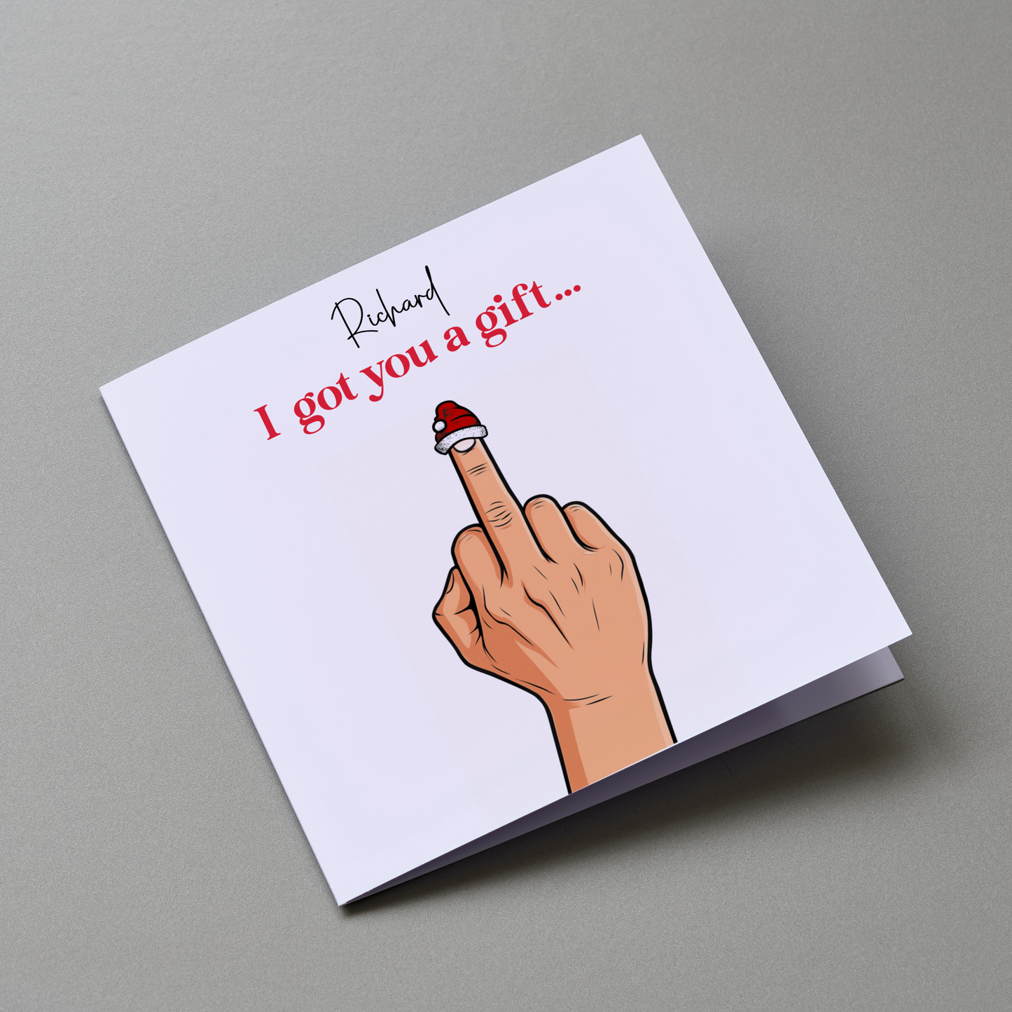 Middle Finger - Personalised Christmas Greeting Card