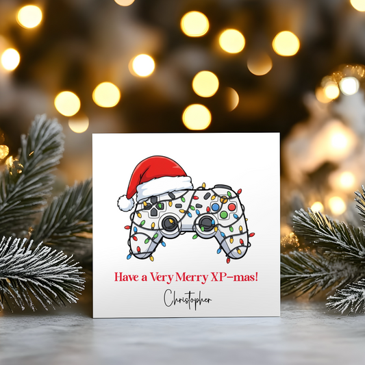 Gamer - Personalised Christmas Greeting Card