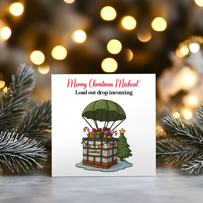 Call of Duty/Battlefield Loadout Drop - Personalised Christmas Greeting Card