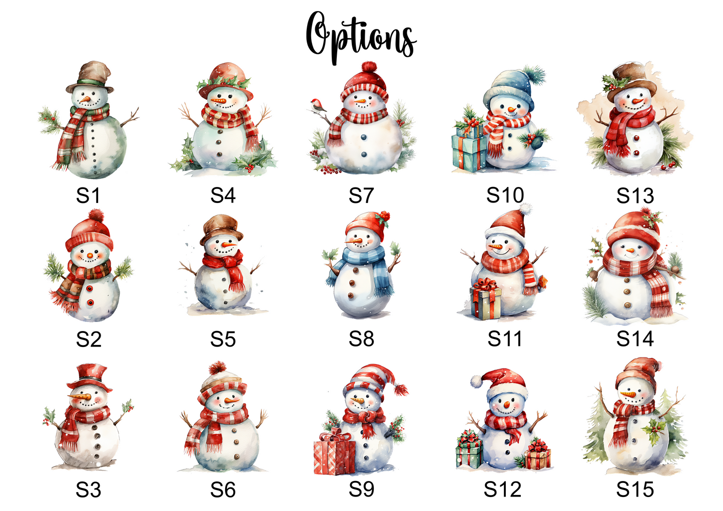 Personalised Snowman Family Print featuring 30 unique snowmen to choose from, with customisable names and title options. Ideal as a thoughtful Christmas gift or festive home decor