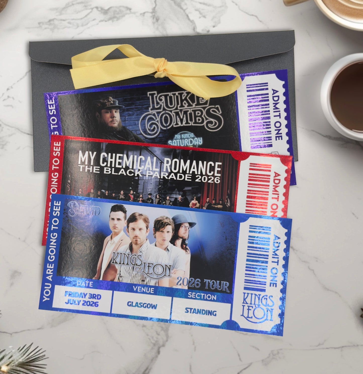 Personalised Gig/Concert Foiled Ticket with Picture