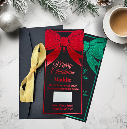 Personalised Christmas Reveal Ticket Bow