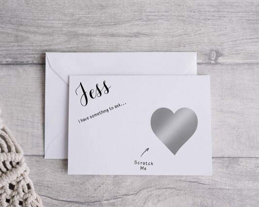 A close-up of a beautifully designed Personalised Surprise Scratch Card featuring intricate patterns and elegant typography, ready to reveal a hidden surprise when scratched.