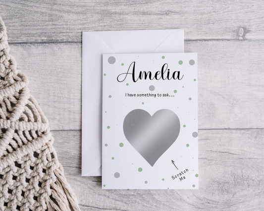 A close-up of a beautifully designed Personalised Surprise Scratch Card featuring intricate patterns and elegant typography, ready to reveal a hidden surprise when scratched.