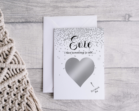 A close-up of a beautifully designed Personalised Surprise Scratch Card featuring intricate patterns and elegant typography, ready to reveal a hidden surprise when scratched.