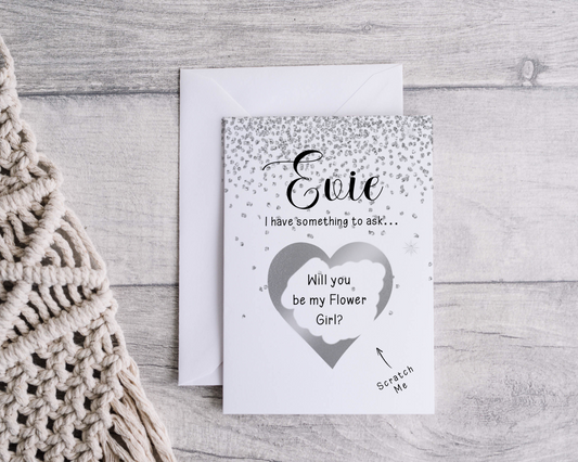 A close-up of a beautifully designed Personalised Surprise Scratch Card featuring intricate patterns and elegant typography, ready to reveal a hidden surprise when scratched.