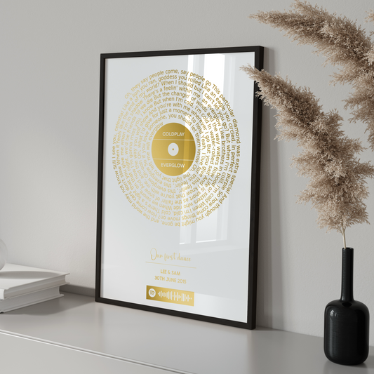Custom Foiled Song Lyric Print with Spotify Code