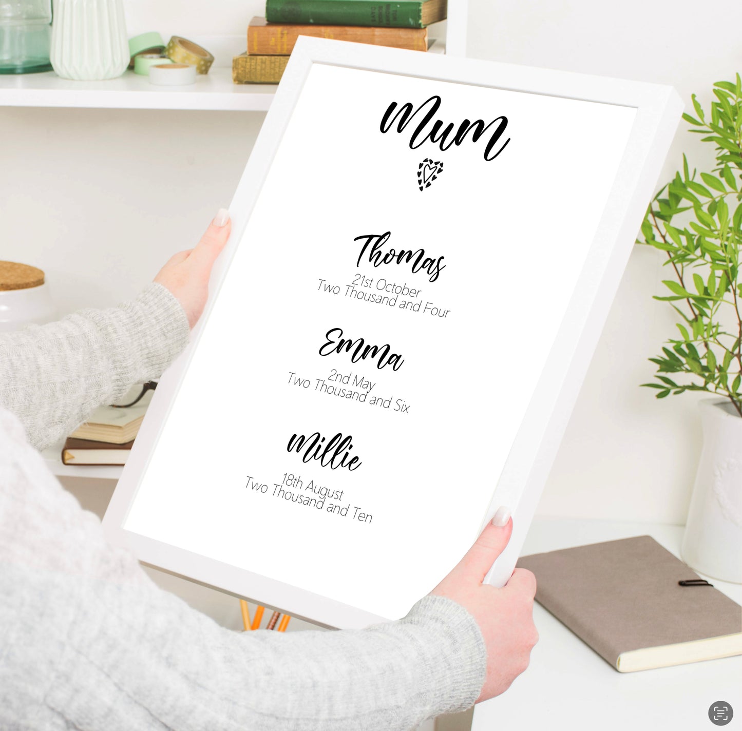 Exquisite Home Decor Print - Personalized Birth Date Details - Perfect Gift for Mother's Day, Father's Day, or Family Events - Unforgettable Personalization, Timeless Elegance, Superior Craftsmanship, Versatile Gift Option, Emotional Connection